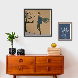 Winterurlaub Schnee Wetter Mode Kunst Poster