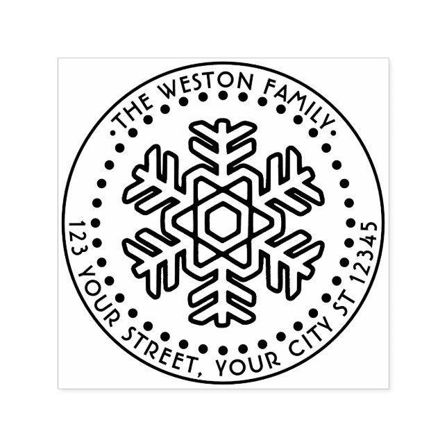 Winterurlaub Schneeflocke #2 Name Rücksendeadresse Permastempel (Design)