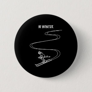 Winterurlaub Ski-Linienkunst Weihnachten x-mas Ski Button