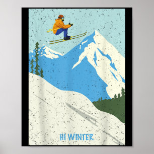 Winterurlaub Ski Weihnachten X-mas Skifahren Skifa Poster