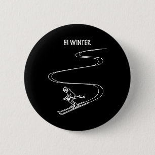Winterurlaub Skilift Kunst Weihnachten X-mas Skifa Button