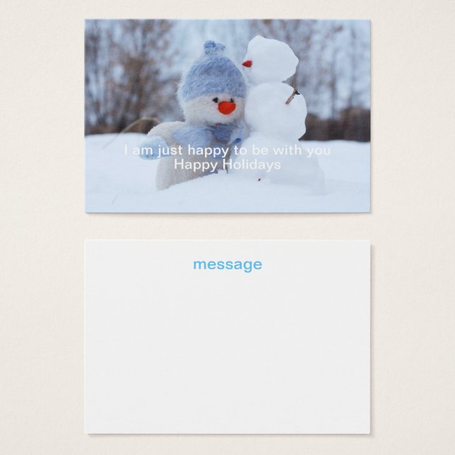 Winterurlaub Snowman Gruß (Vorne & Hinten)