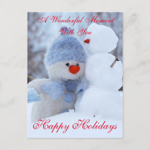 Winterurlaub Snowman Gruß Postkarte