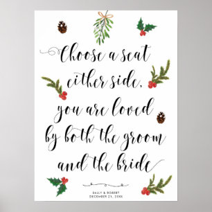 Winterurlaub wählen Sie ein Sitzzeichen Poster