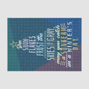 Winterurlaub Weihnachtsbaum Schneeflocken Gedicht Seidenpapier