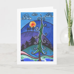 Winterurlaub/Weihnachtskarte, "Lange Schatten" Feiertagskarte
