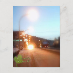Winterurlaubsdekorationen - Greenwood, BC Feiertagspostkarte
