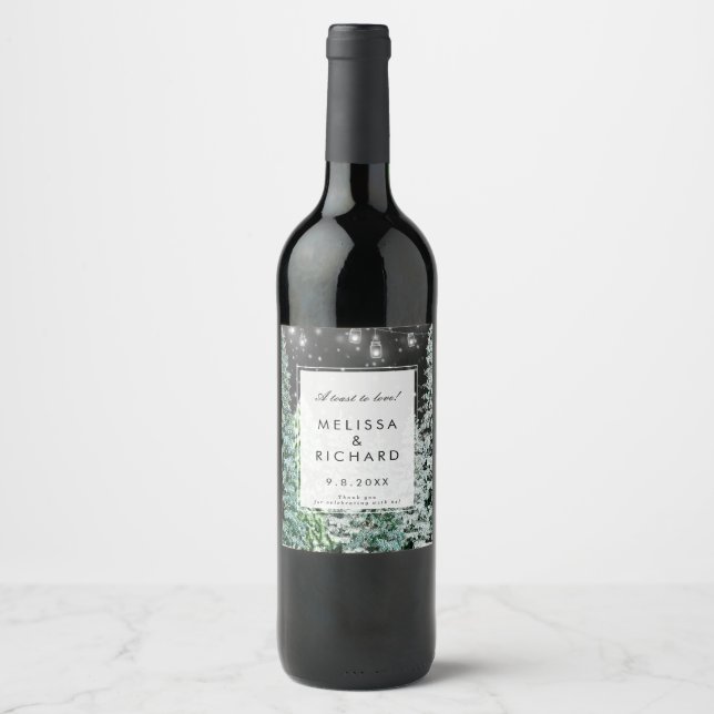 Winterurlaubsflasche Polterabend Weinetikett (Vorderseite)