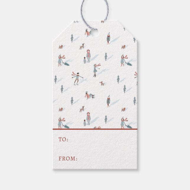Winterurlaubsgeschenktag Geschenkanhänger (Vorderseite)