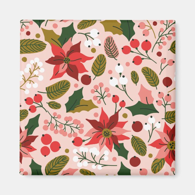 Winterurlaubsmagnet Poinsettia Magnet (Vorne)
