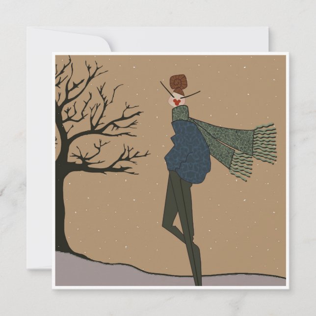 Winterurlaubsschneewetterkarte Feiertagskarte (Vorderseite)