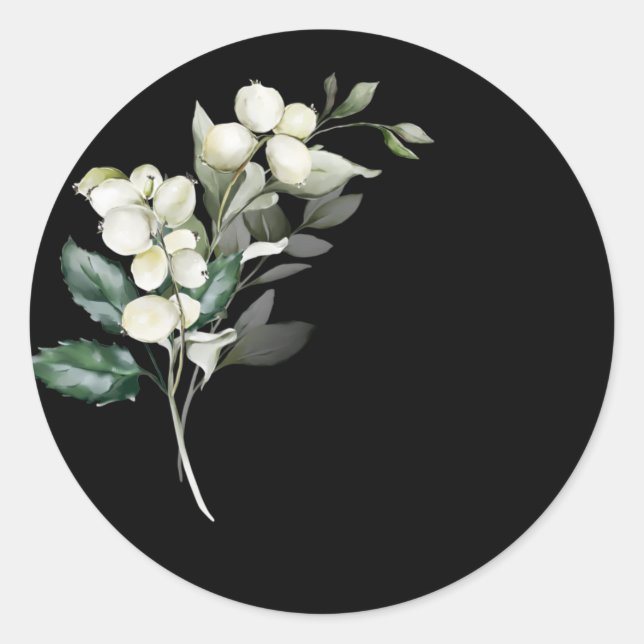 Winterurlaubsweiden mit grünen Wasserkohle Runder Aufkleber (Vorderseite)