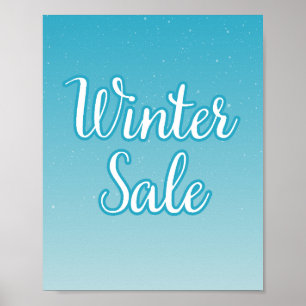 Winterverkaufszeichen, Blauer Verkauf, Saisonverka Poster