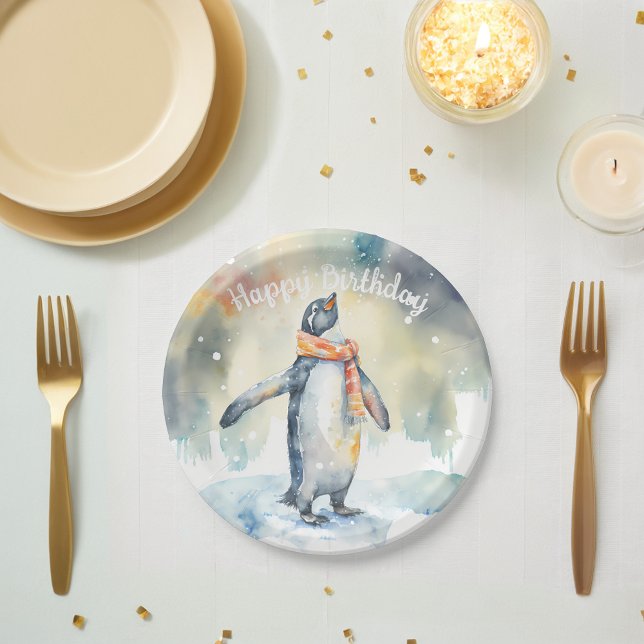 Wintervibes Pinguin - Geburtstagsparty - Pappteller (Von Creator hochgeladen)