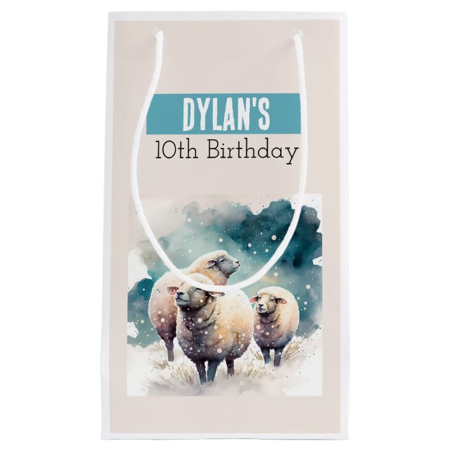 Wintervibes Schafe - Kleine Geschenktüte (Vorderseite)
