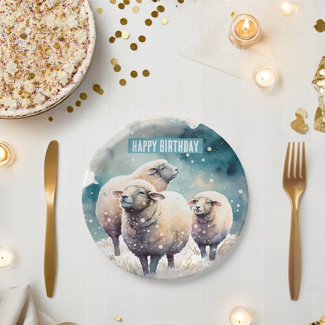 Wintervibes Sheep - Geburtstagsparty - Pappteller (Von Creator hochgeladen)