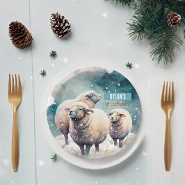 Wintervibes Sheep - Geburtstagsparty - Pappteller
