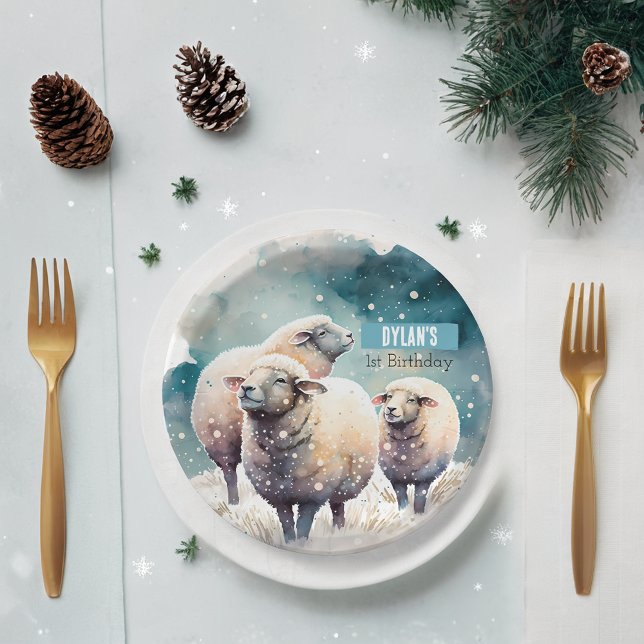 Wintervibes Sheep - Geburtstagsparty - Pappteller (Von Creator hochgeladen)