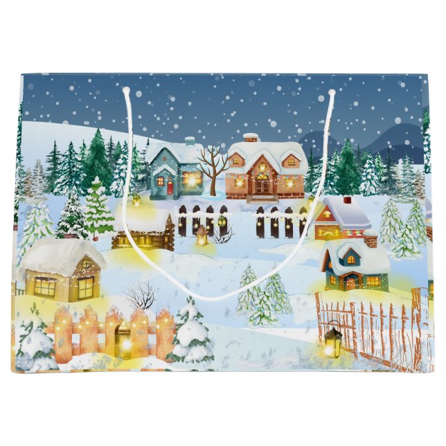 WinterVillage-Atmosphäre Große Geschenktüte (Vorderseite)