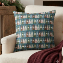 Wintervögel Dekorierte Bäume Geschenkpapier