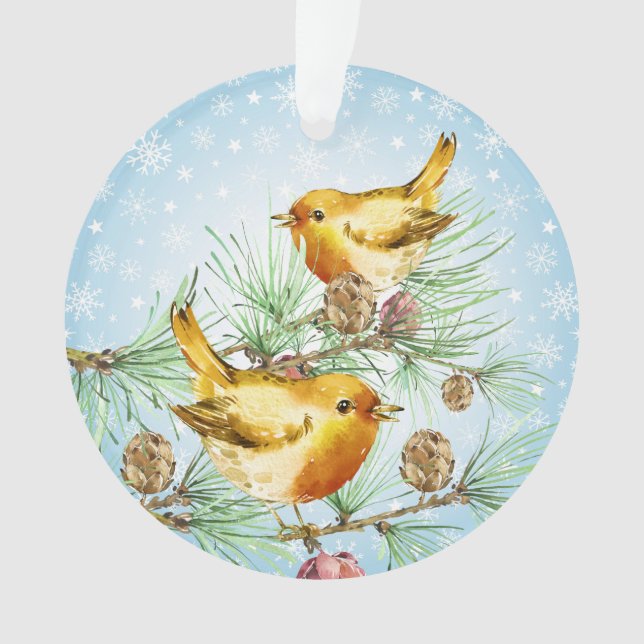 Wintervögel - Finch Ornament (Vorderseite)