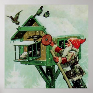 „Wintervögel füttern“ von Jenny Nystrom Poster