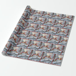 Wintervögel mit rotem Herzen Geschenkpapier