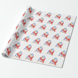 Wintervogel mit Scarf Geschenkpapier