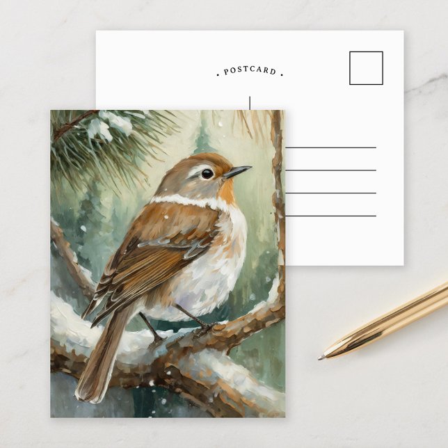 Wintervogel Moderne Kunst Postkarte (Von Creator hochgeladen)
