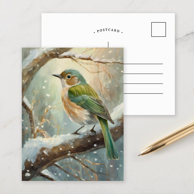 Wintervogel Moderne Kunst Postkarte (Von Creator hochgeladen)