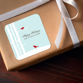 Wintervögel Quadratischer Aufkleber