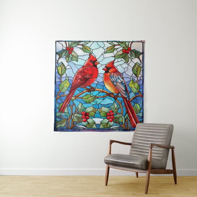 Wintervögel-Tapisserie Wandteppich (Beispiel)