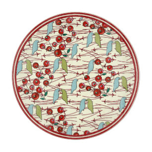 Wintervögel und Berries Charcuterie Board Schneidebrett