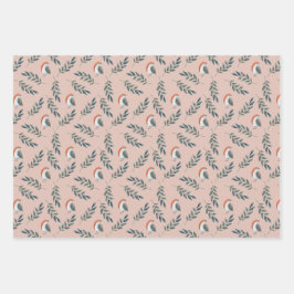 Wintervogel und Blätter Muster