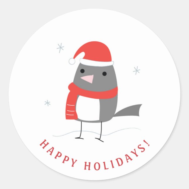 Wintervogelaufkleber Runder Aufkleber (Vorderseite)