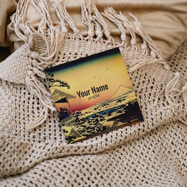 Wintervormittag auf dem Fuji-Berg Quadratische Visitenkarte (Von Creator hochgeladen)