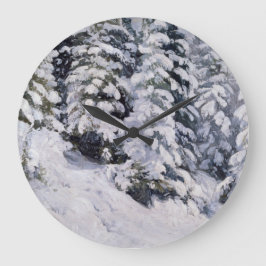 Winterwald | Aleksander Borisov Große Wanduhr
