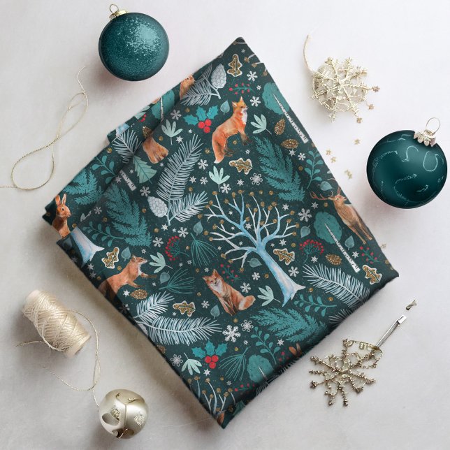 Winterwald Aquamarin/Gold-ID785 Stoff (Von Creator hochgeladen)