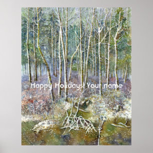 Winterwald Aquarellmalerei Poster