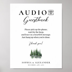 Winterwald Audio-Hochzeitsgästebuchplakat Poster