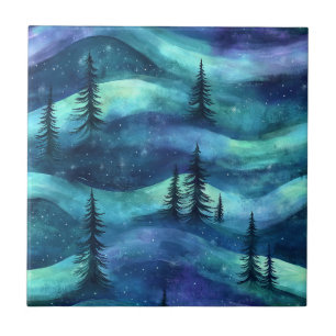 Winterwald-Aurora-Muster Fliese
