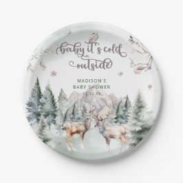 Winterwald Deer Baby Duschpapier Plakat Pappteller