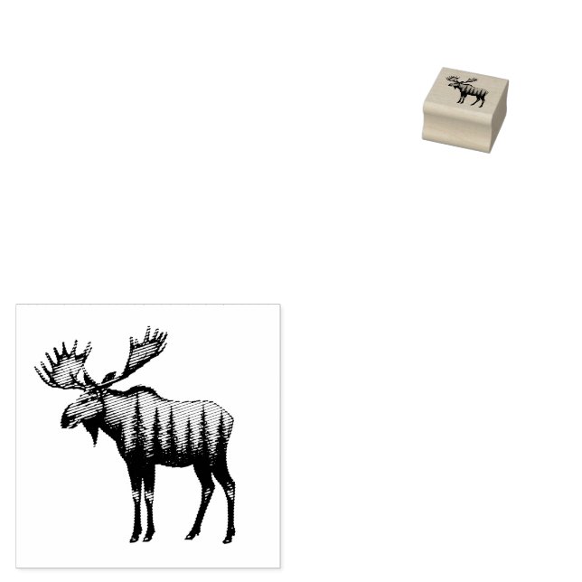 Winterwald Elch  Gummistempel (Stempel)