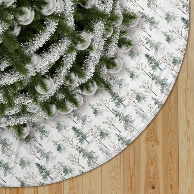 Winterwald Evergreen Baummuster Polyester Weihnachtsbaumdecke (Von Creator hochgeladen)