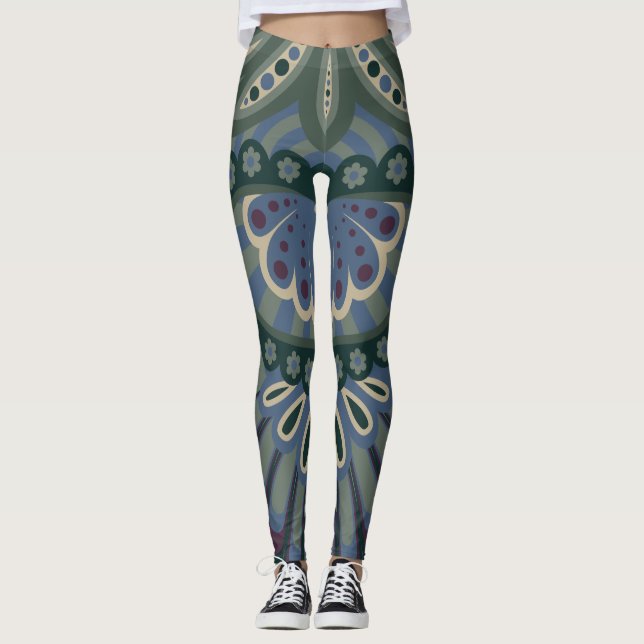 Winterwald - Feathered Paisley Leggings (Vorderseite)