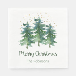 Winterwald frohe Weihnachten Serviette