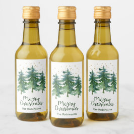 Winterwald - Frohe Weihnachtsweinmarke Weinetikett