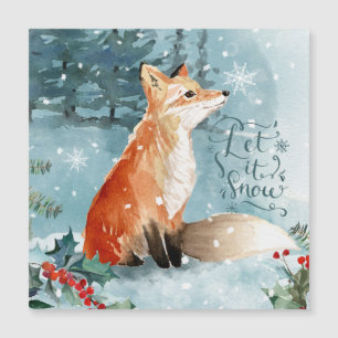 Winterwald, Fuchs, Weihnachten Weihnachten Weihnac Magnetkarte