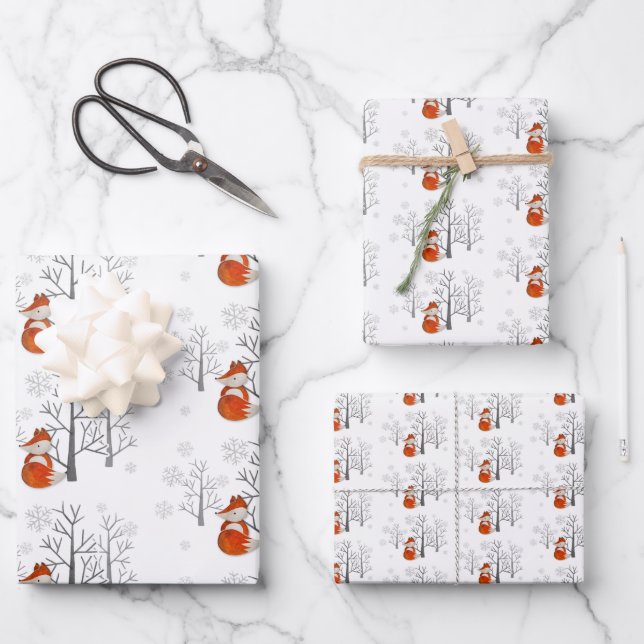 Winterwald Geschenkpapier Set (Vorderseite)