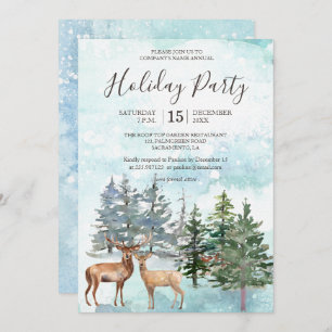 Winterwald-Hirsche Schneewaldland Feiertage Einladung